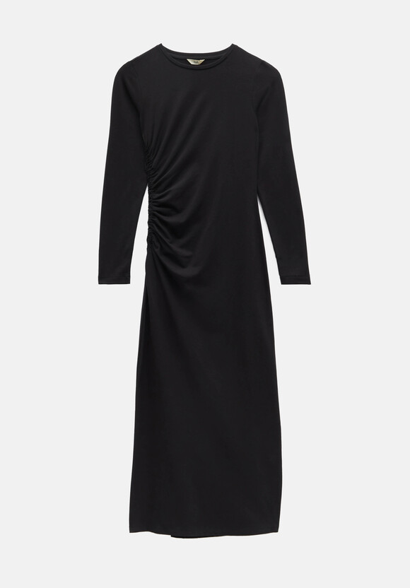 Long Sleeve Midi Judy Dress | Black | hush