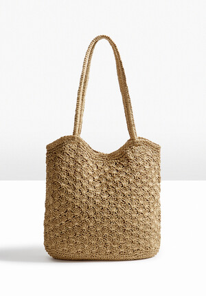 Shelly Raffia Tote Bag