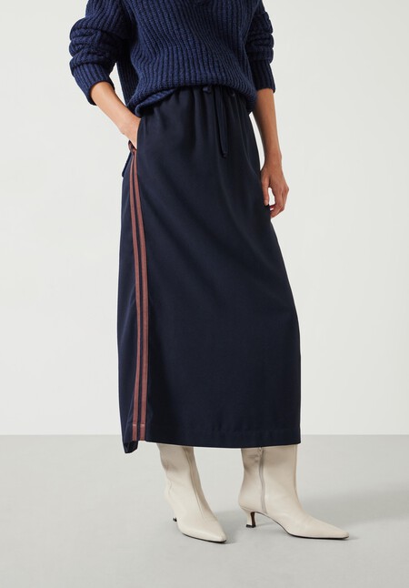Petunia Side Stripe Midi Skirt
