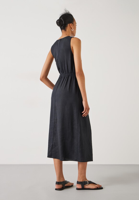 Maggie Twist Front Linen Midi Dress