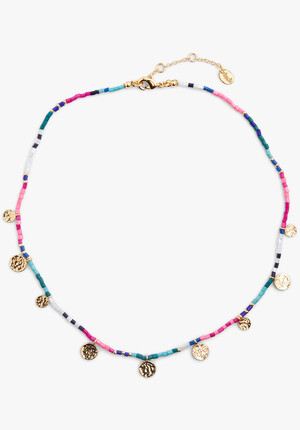 Wini Beaded Disc Necklace