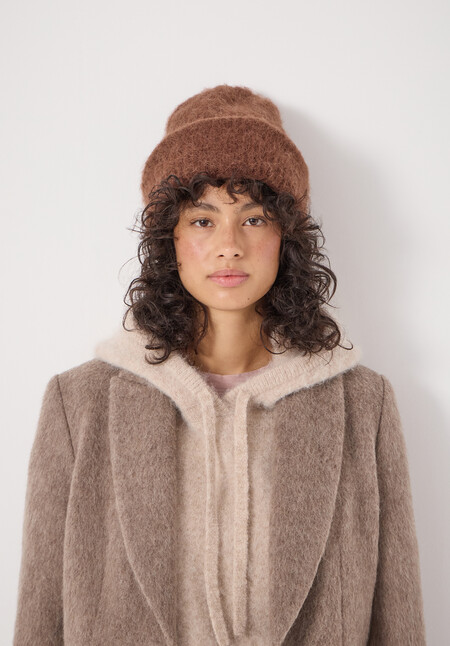 Alpaca-Blend Ribbed Beanie