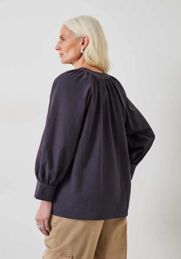 Rhea Cotton Relaxed Gather Detail Top