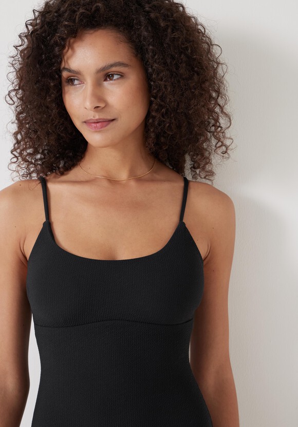 Square Neck Texture Swimsuit