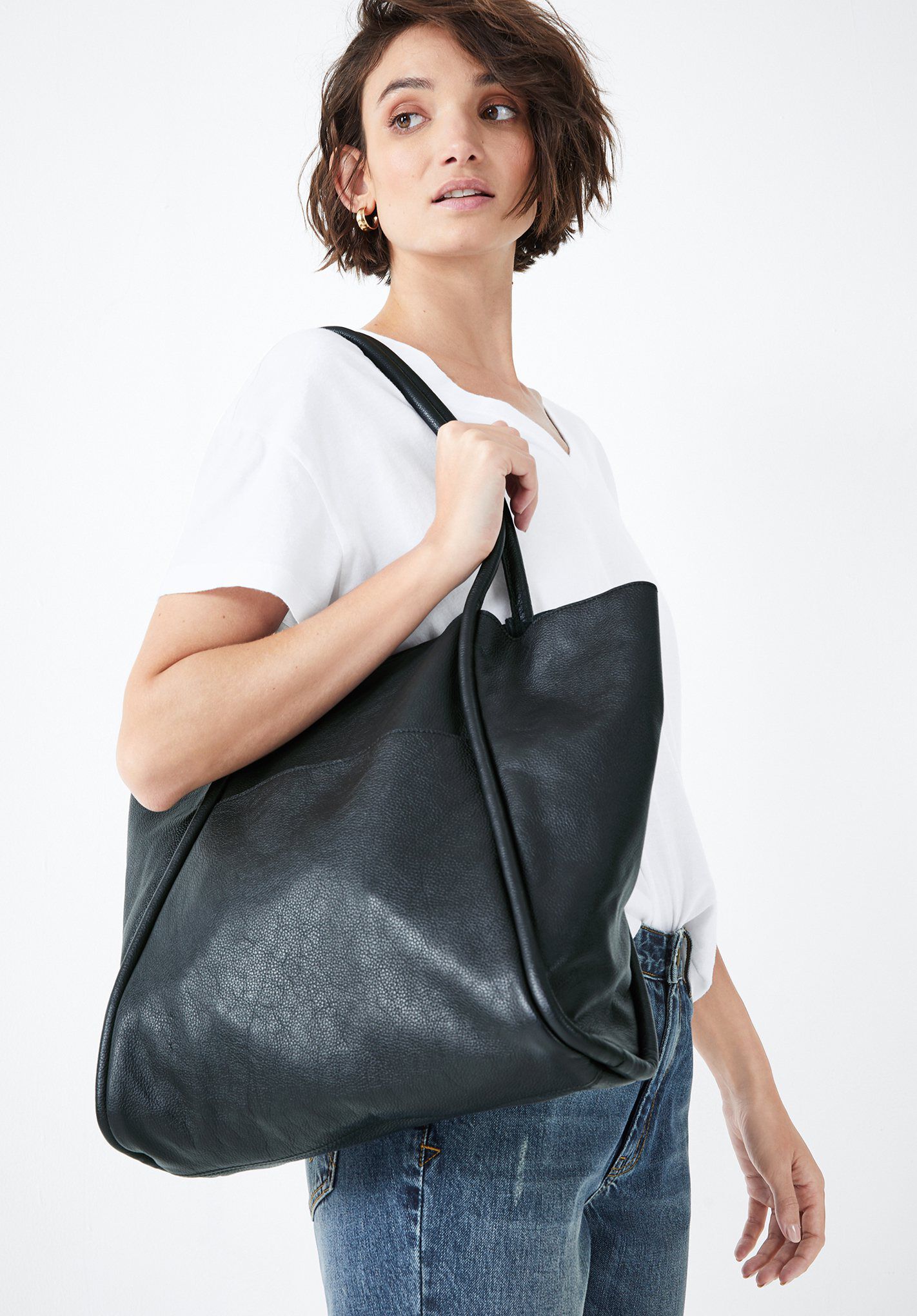 Boca Leather Tote Black hush