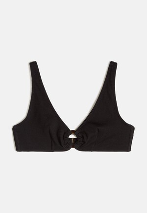 Crinkle Ribbed Ring Bikini Top