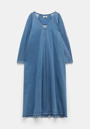 Marina V-Neck Denim Maxi Dress