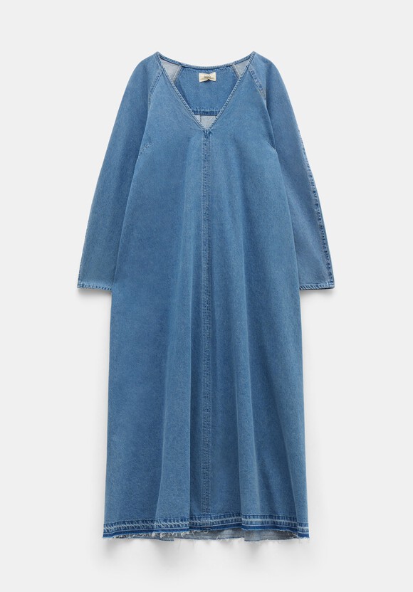 Marina V-Neck Denim Maxi Dress