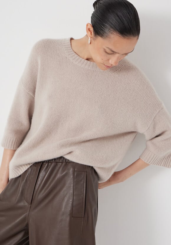 Short Sleeve Chunky Cashmere Tee