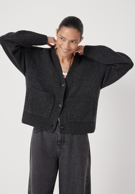 Daisy Merino Wool V Neck Cardigan