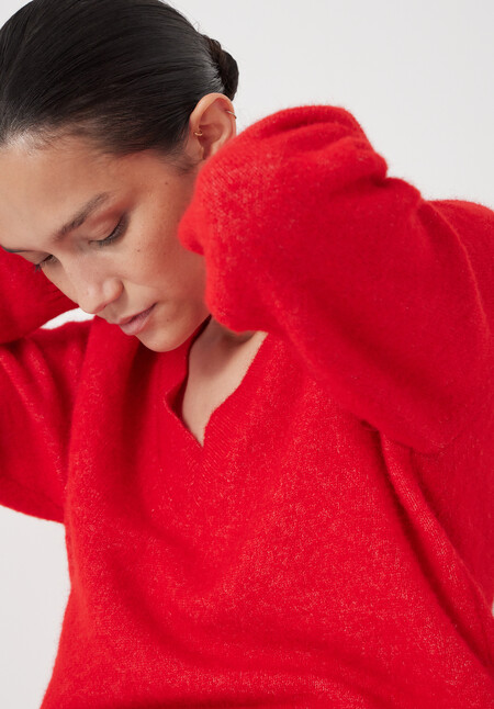 V Neck Wool Blend Jumper
