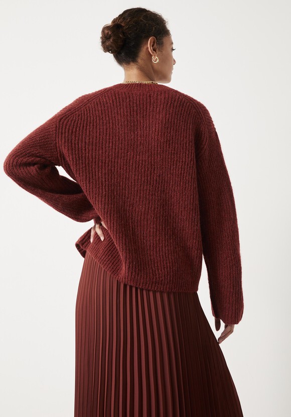 Aliah High V Wool Blend Jumper