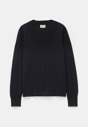 Lauren V Neck Wool Blend Jumper
