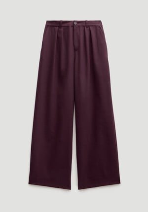 Lya Wool Blend Wide Leg Trousers