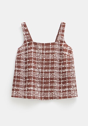 Satin Twill Square Neckline Tank Top