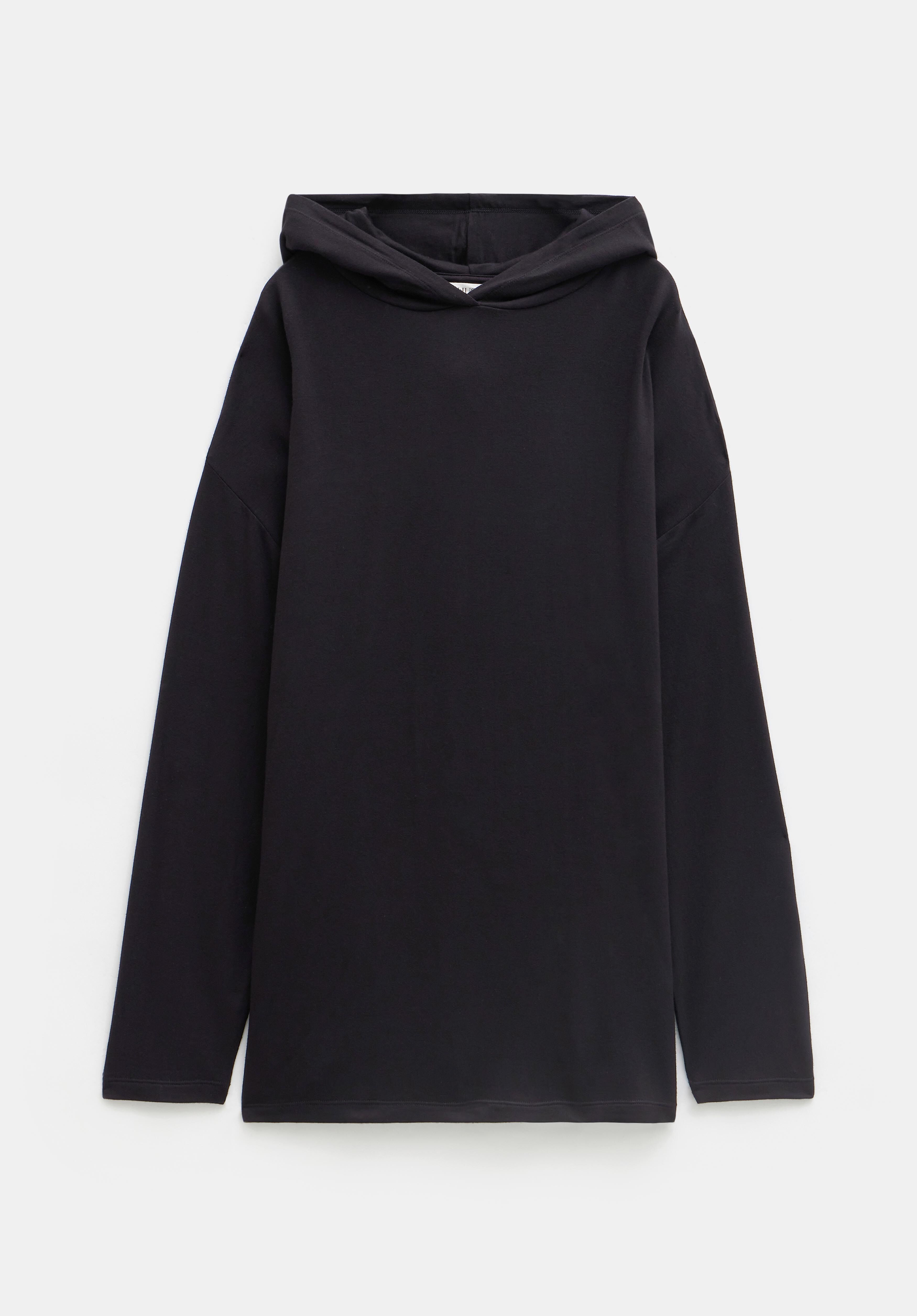 Orla Lightweight Oversized Longline Hoodie Black hush