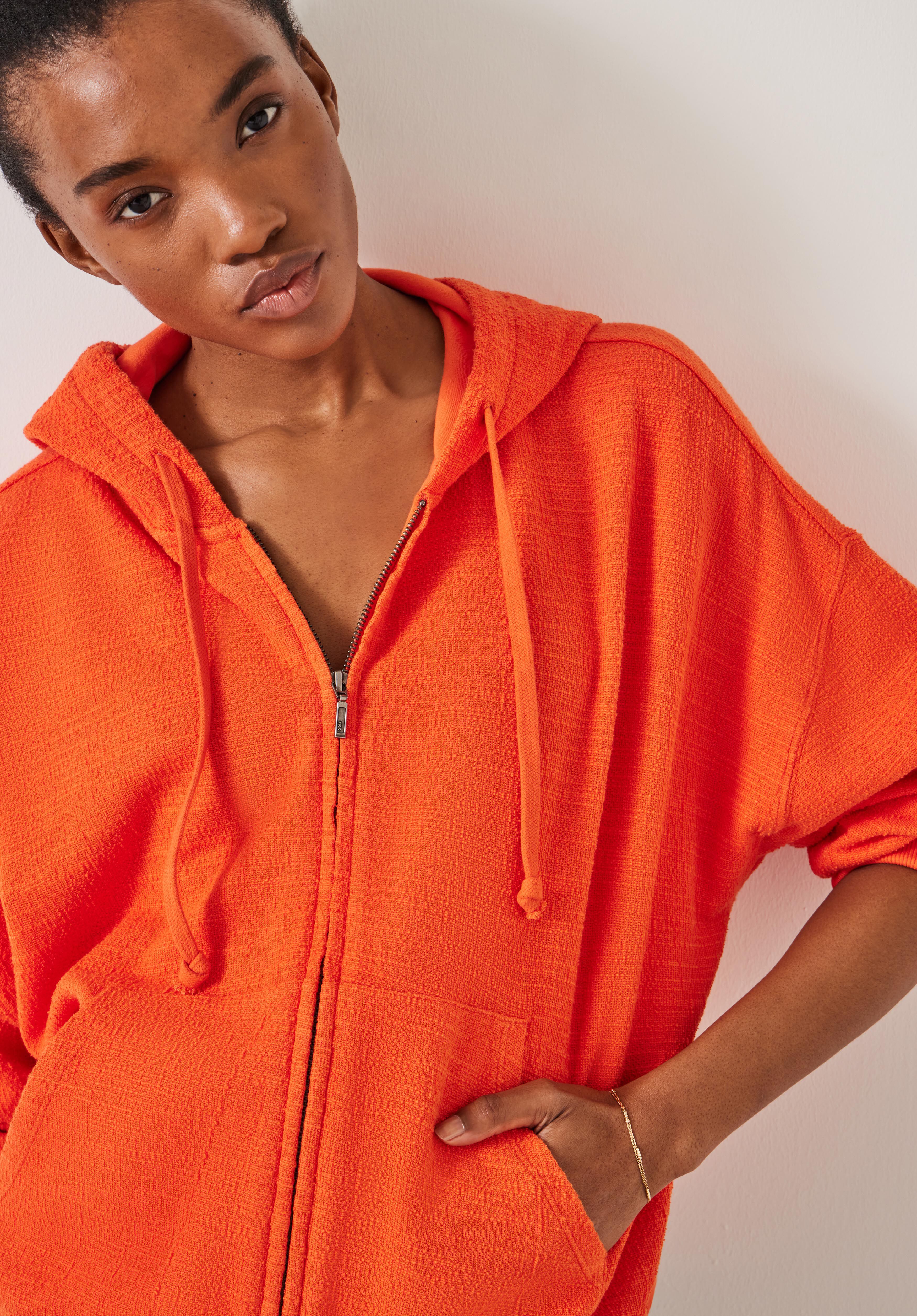 Tania Textured Zip Hoodie