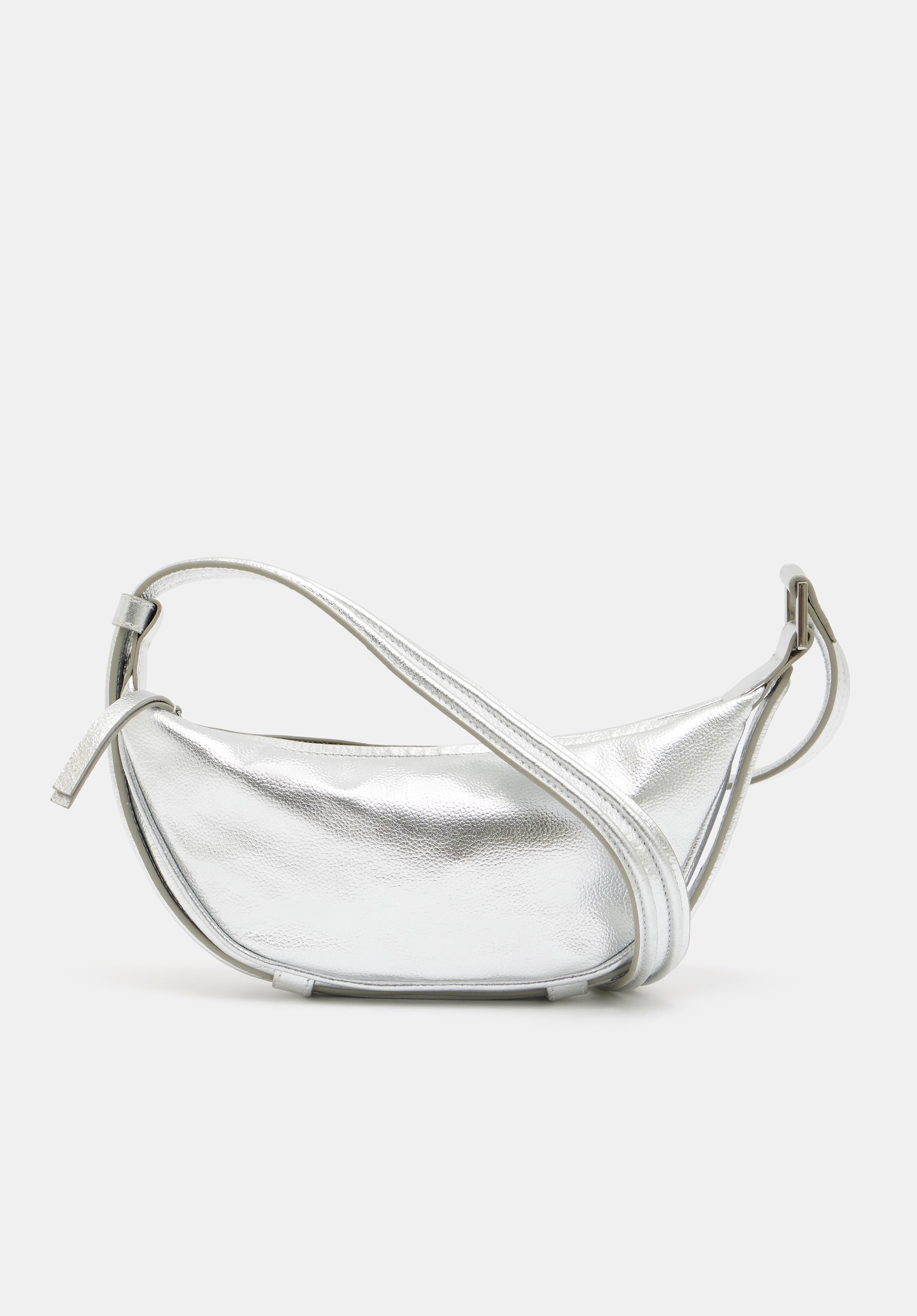 Silver leather bag sales