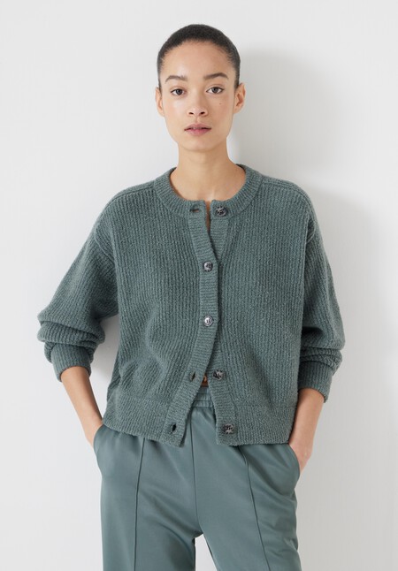 Button Front Rib Cardigan
