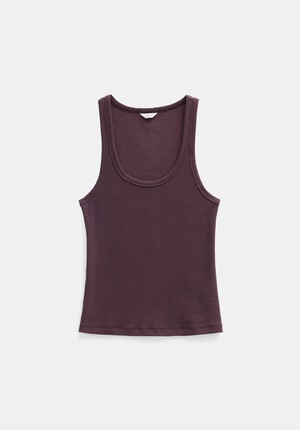 Scoop Neck Ribbed Vest