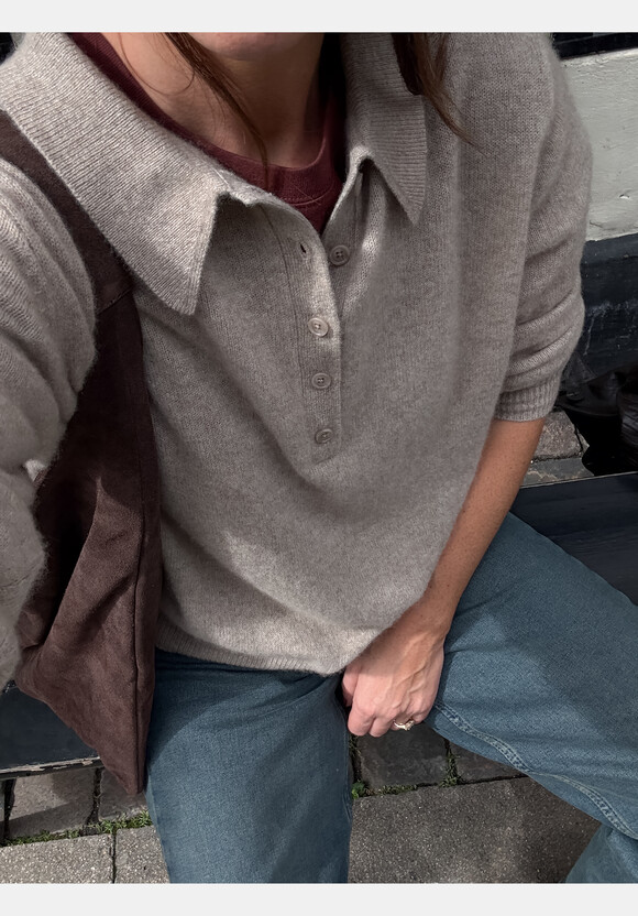 Cashmere Long Sleeve Polo Jumper