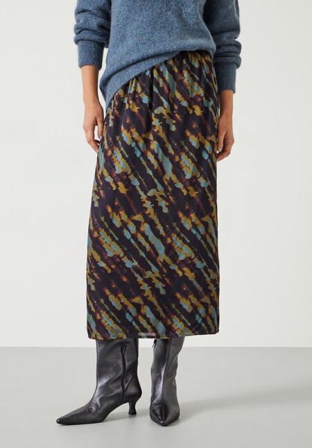 Alexandra Printed Column Midi Skirt