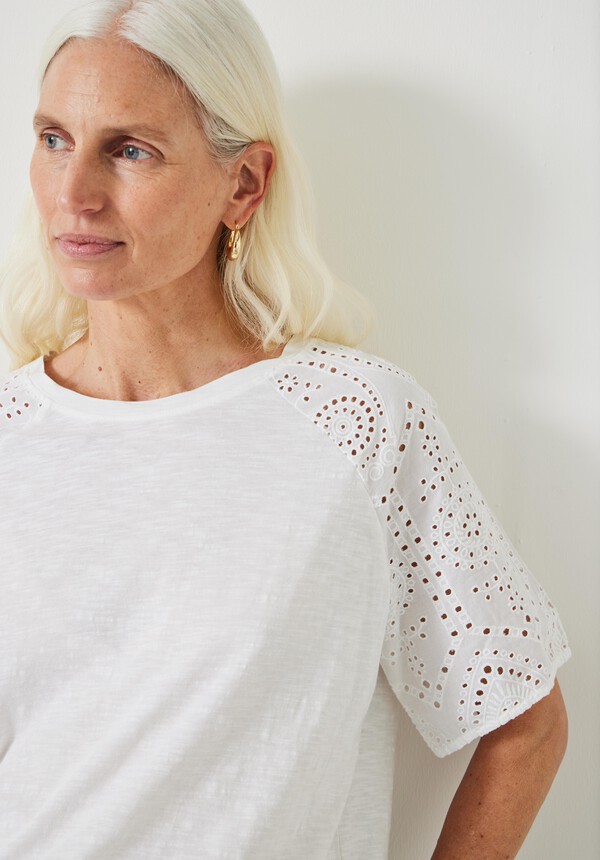 Ella Broderie Sleeve T-Shirt
