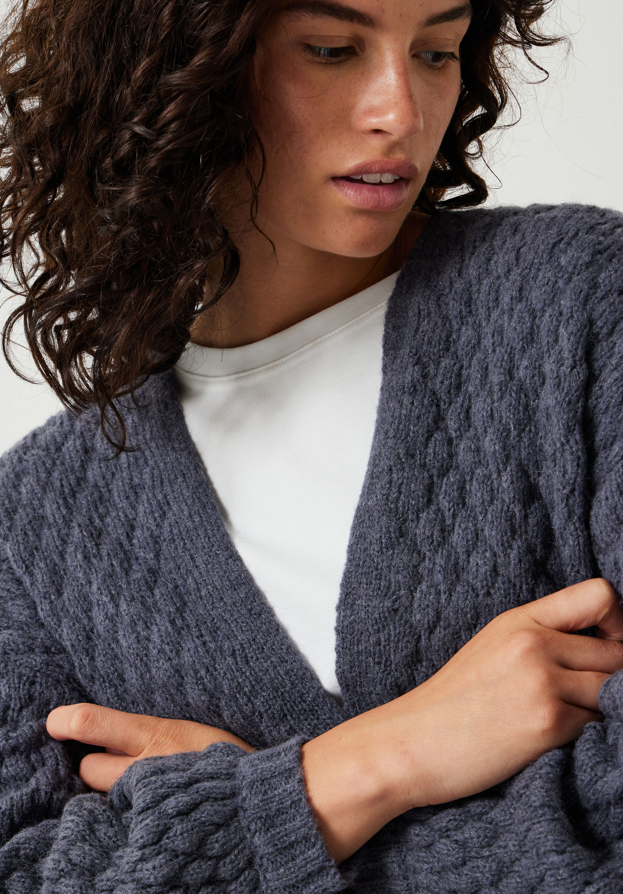 Mischa Textured Cardigan Slate Grey hush