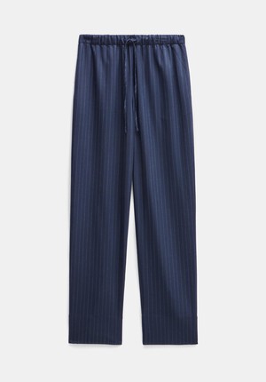 Pinstripe Wool Blend Trouser