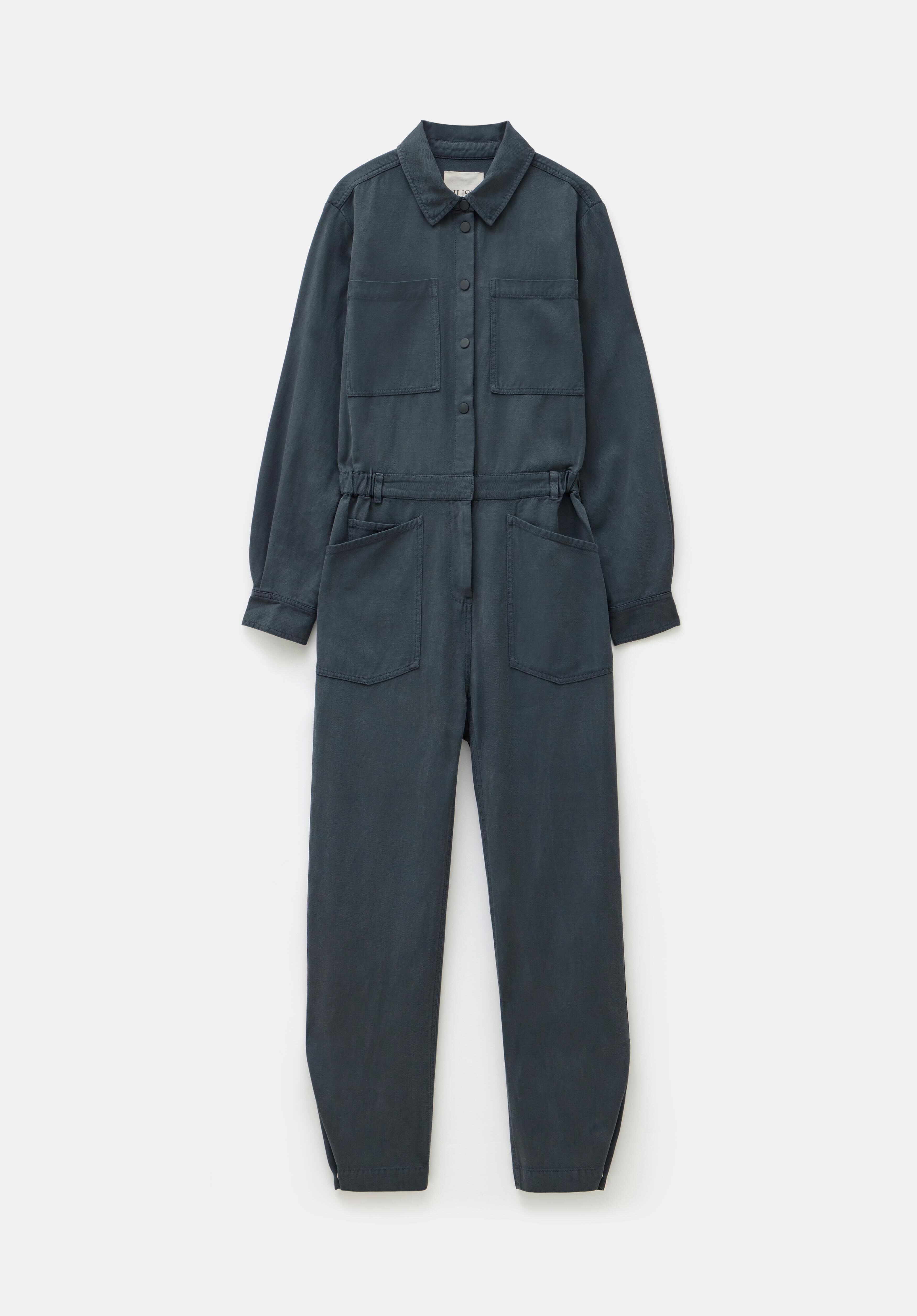 Tencel Aviator Jumpsuit | Storm Grey | hush