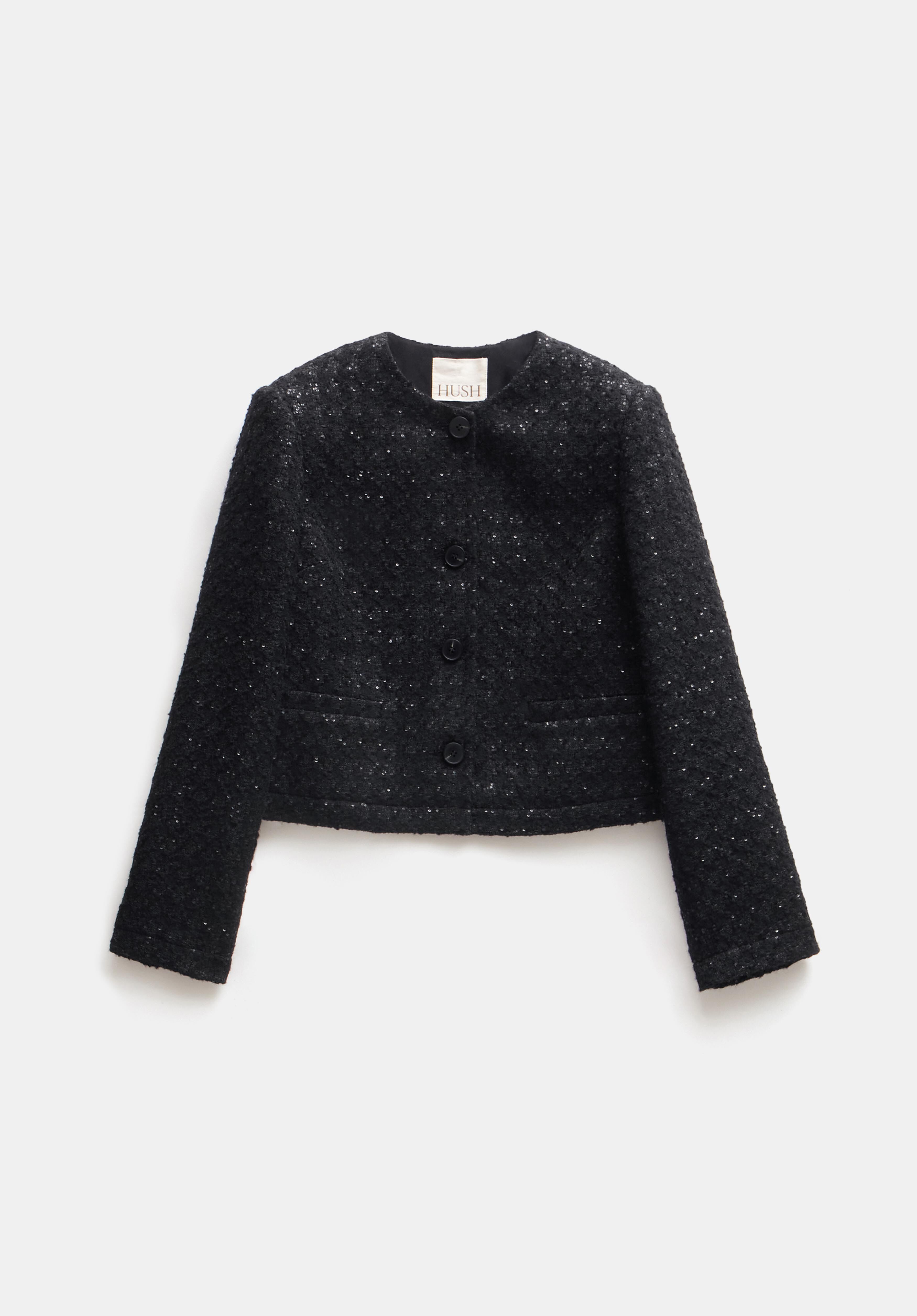 herlipto  Boucle Jacket black S 新品 Rhinestone-embellished bouclé jacket