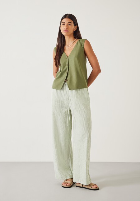 Sabrina Stripe Seersucker Trousers