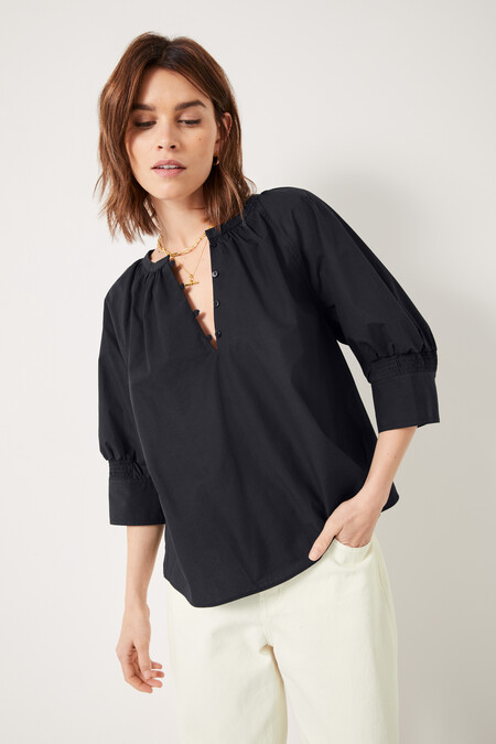 Charlee Button Cotton Top