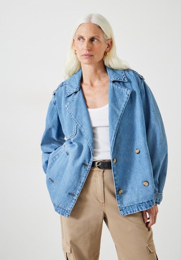 Yasmin Oversized Denim Trench Jacket