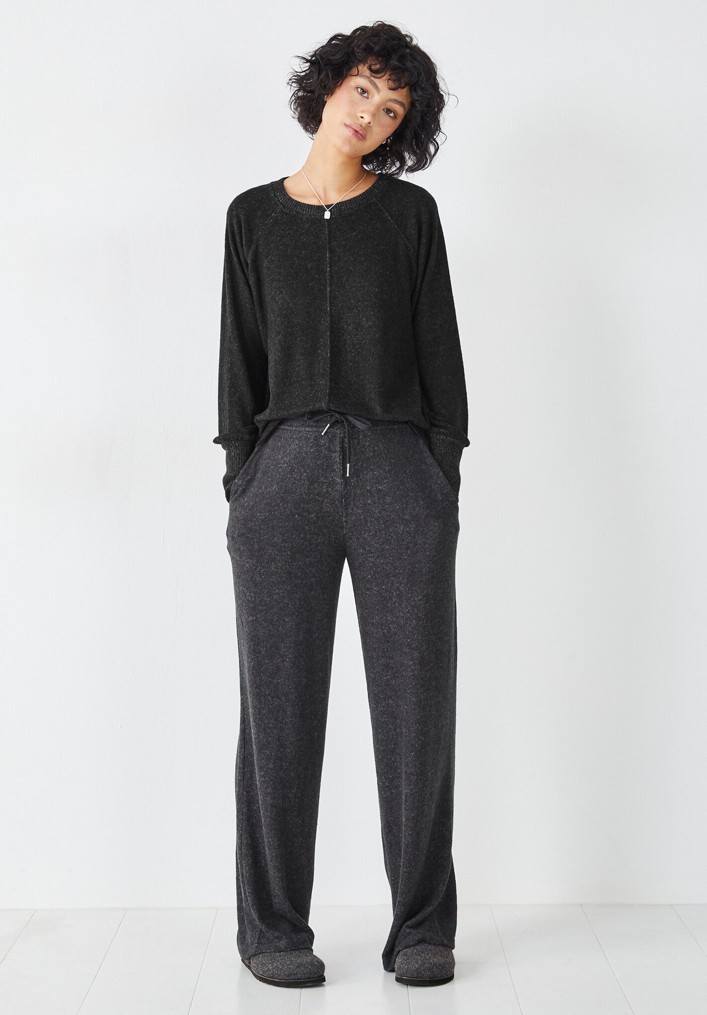 Wide leg sales jersey joggers