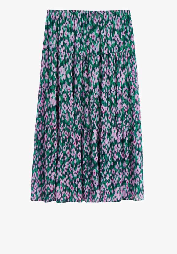 Branwen Maxi Skirt | Ikat Floral Green | hush