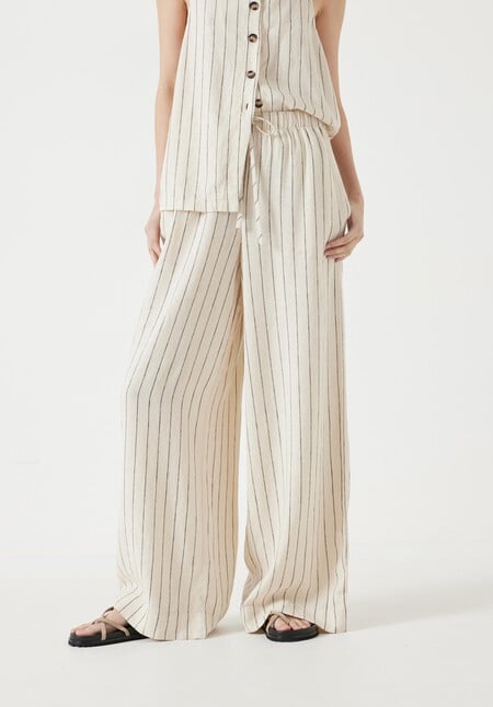 Linen Blend Petunia Wide Leg Trousers