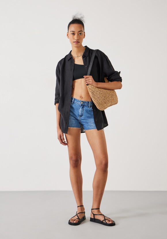 Carys Raw Hem Denim Shorts