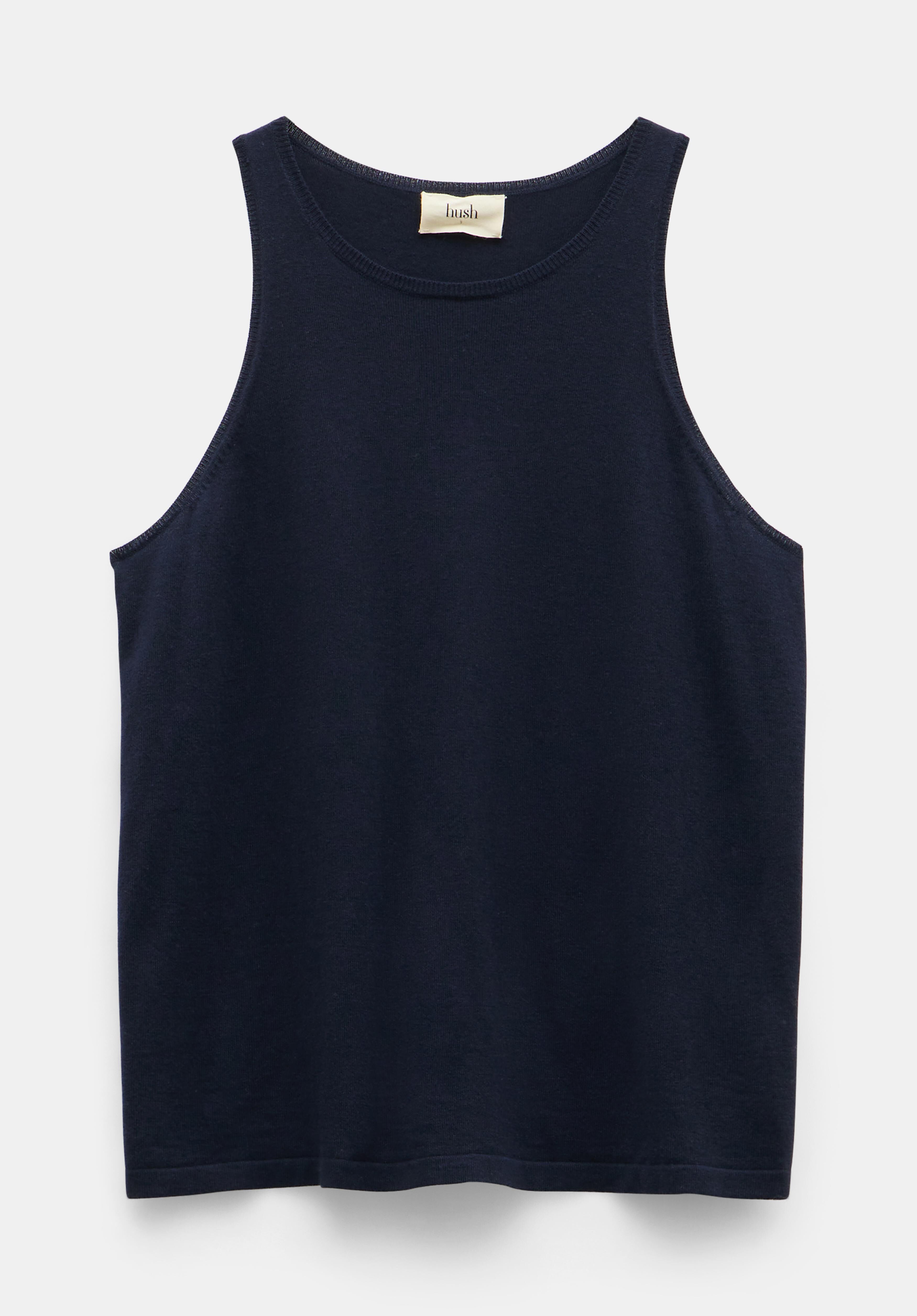 Seth Low Scoop Ribbed Vest | Navy | hush