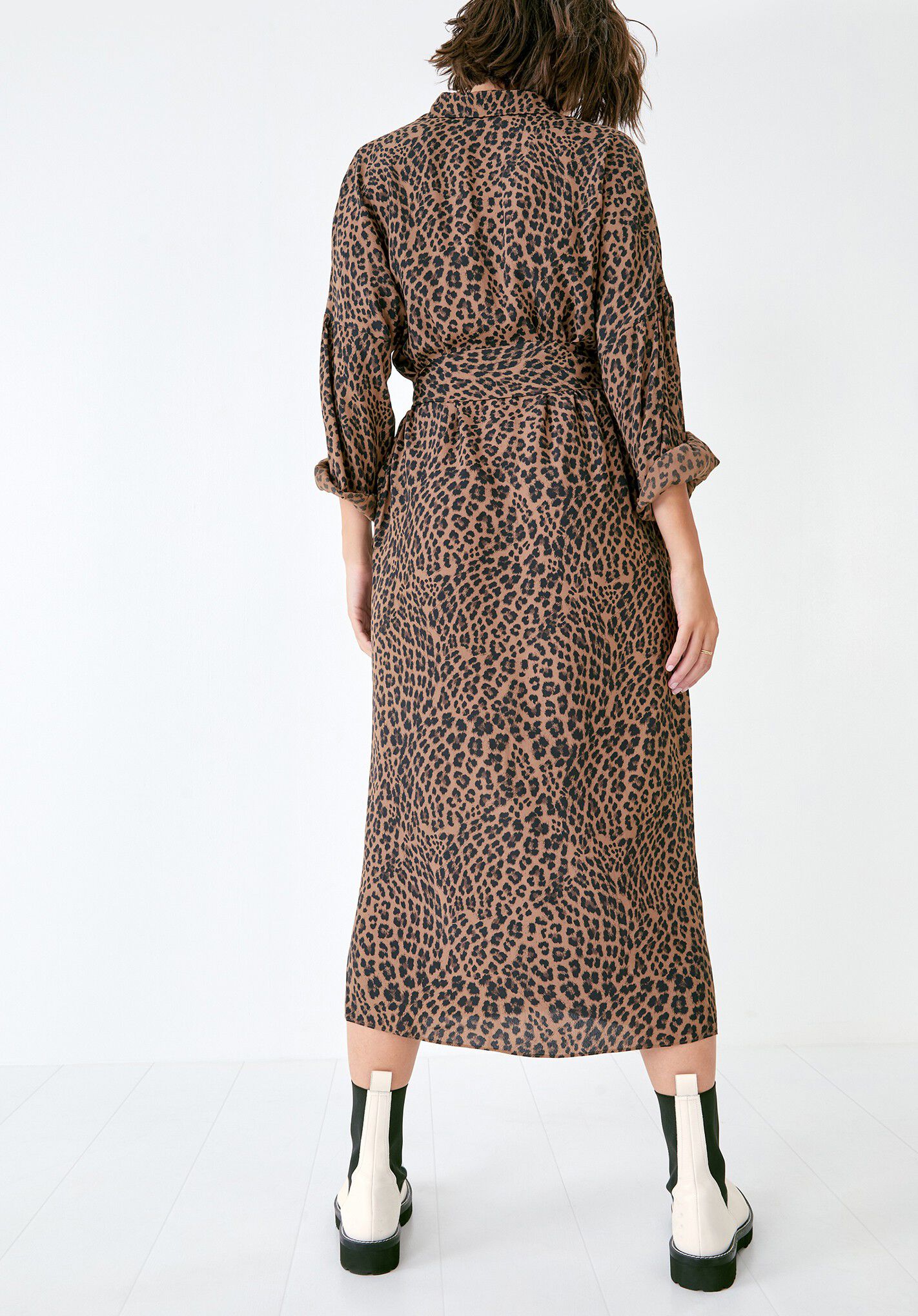Lipsy leopard print jacquard shirt dress discount