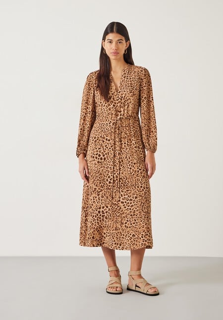 Kiera Leopard Midi Dress