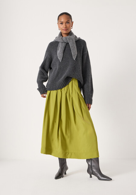 Ivy Pleated Air Flow Midi Skirt