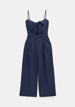 Chloe Tie Front Linen Jumpsuit