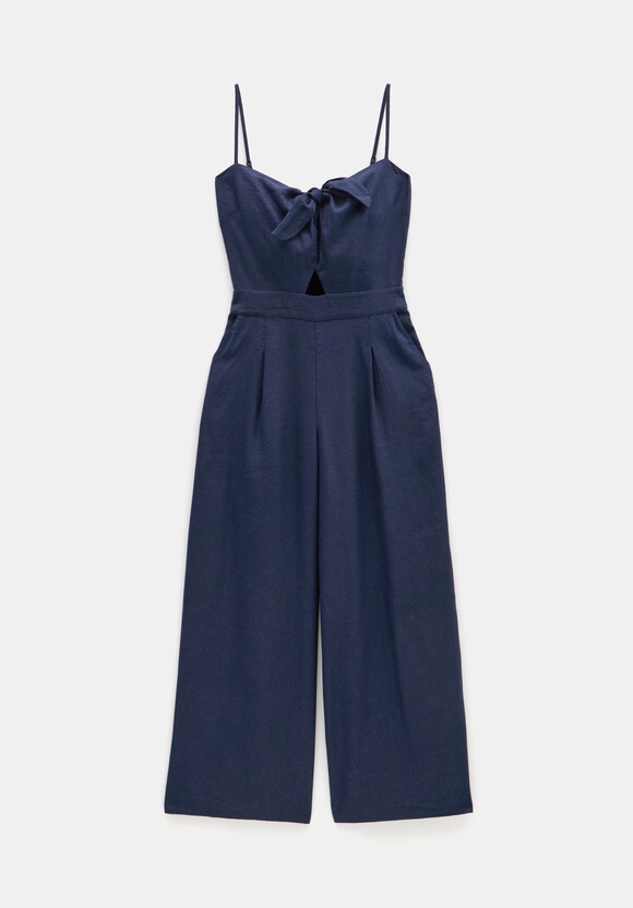 Chloe Tie Front Linen Jumpsuit