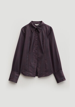 Waisted Checked Wool Shirt