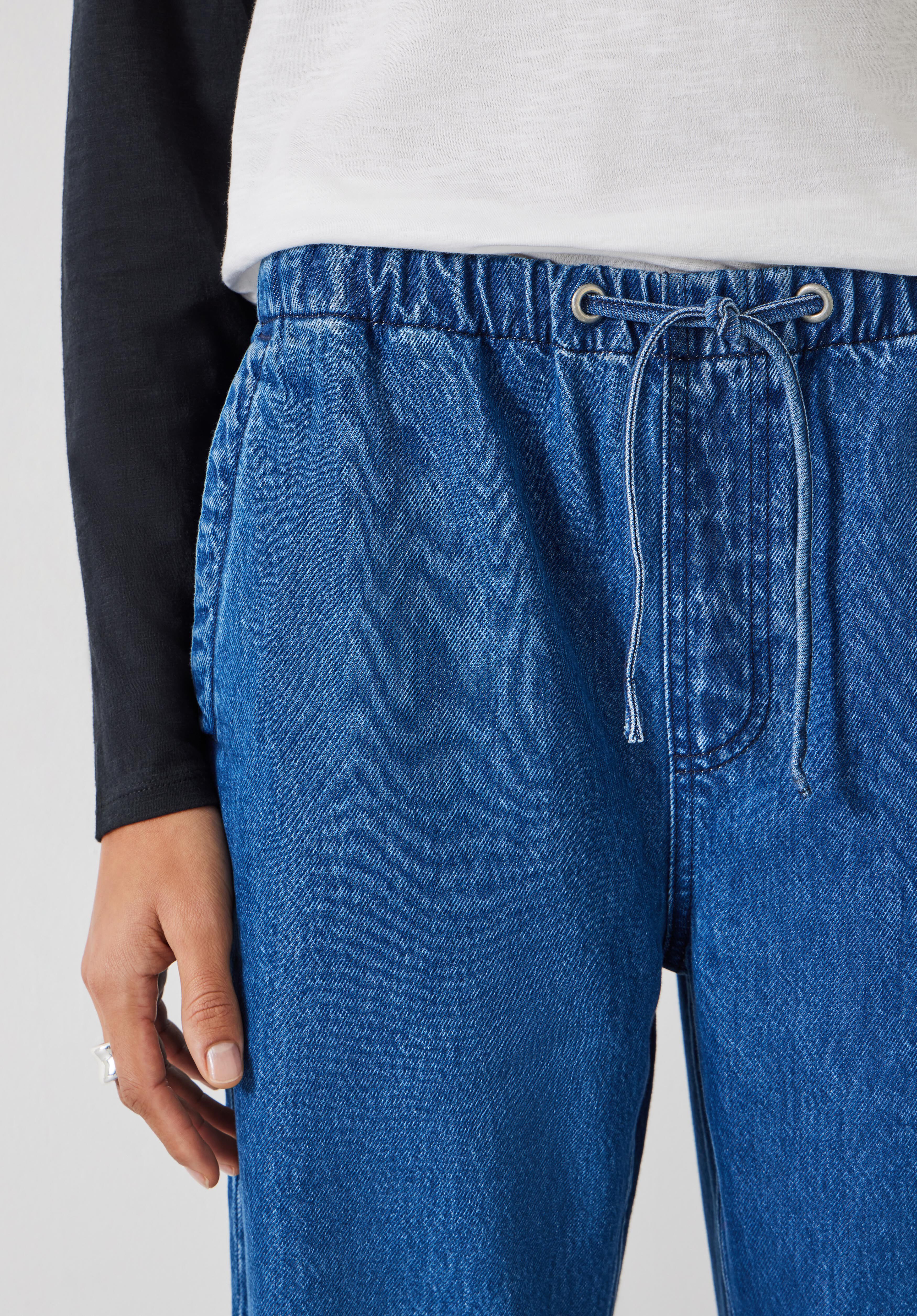 Denim tie sales waist pants