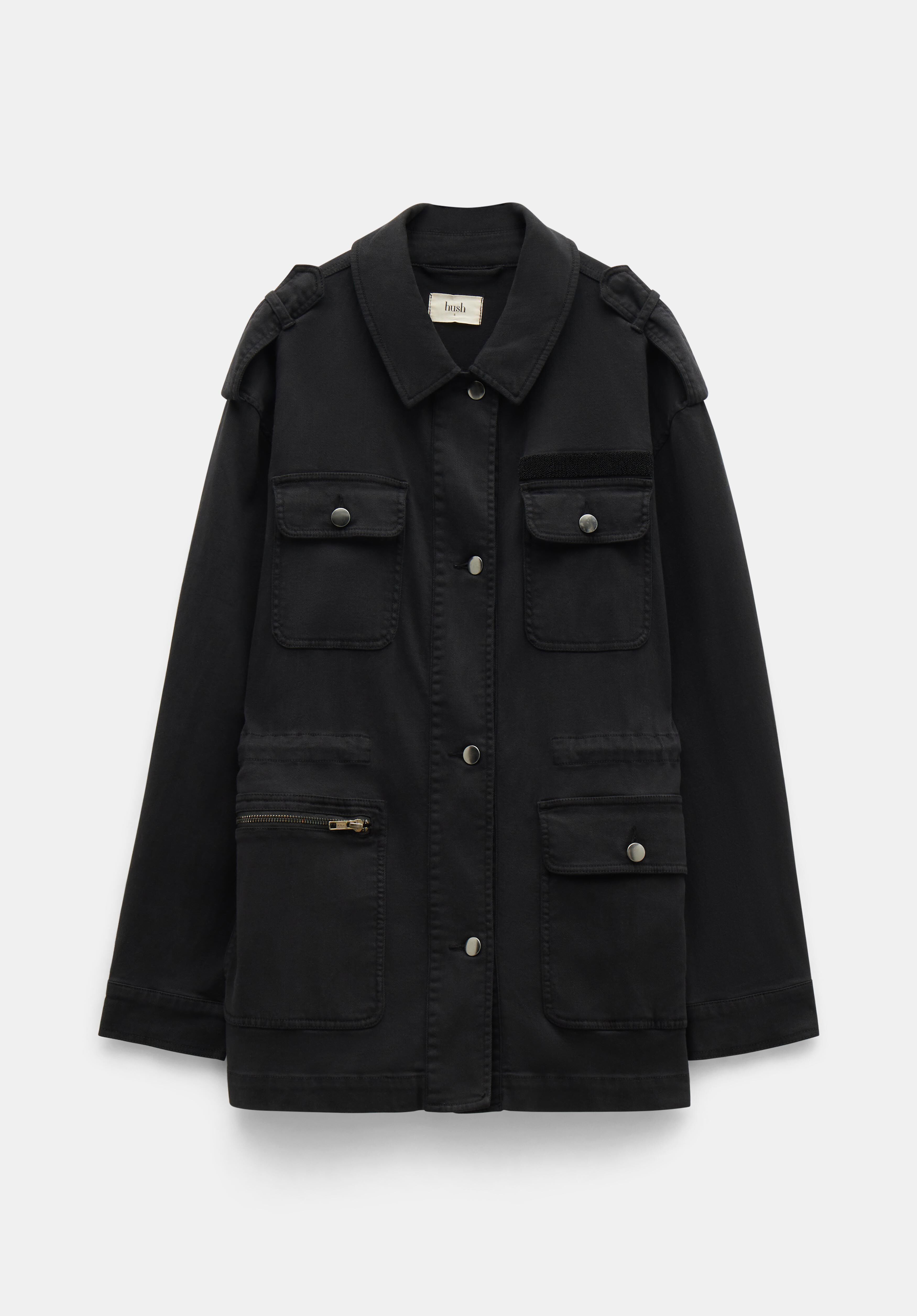 Eloise Relaxed Utility Jacket Washed black hush