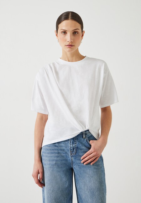 Tamsen Relaxed Tuck Detail Slub T-Shirt