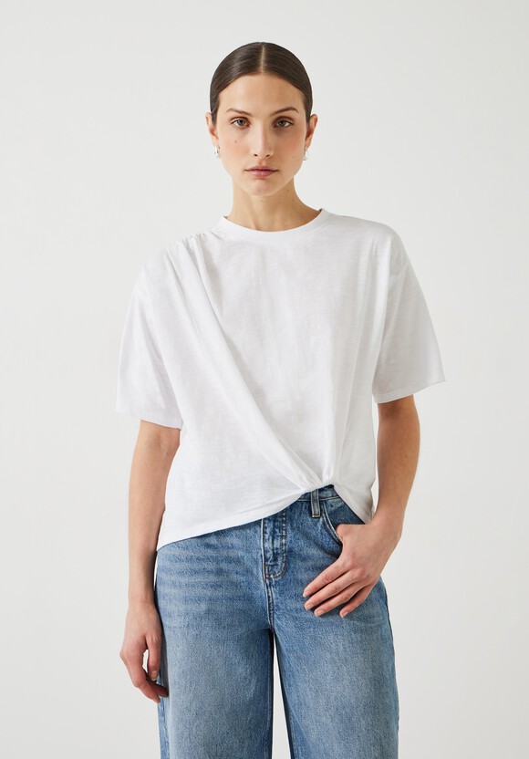 Tamsen Relaxed Tuck Detail Slub T-Shirt