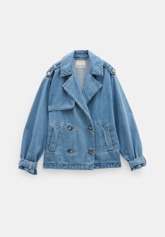 Yasmin Oversized Denim Trench Jacket